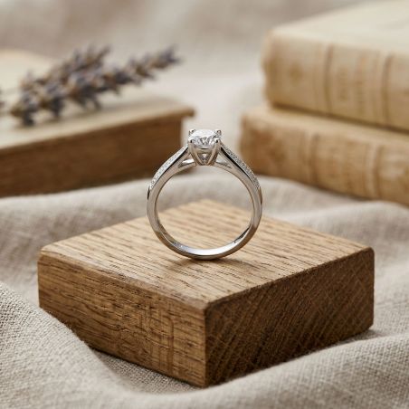 Bague femme solitaire argent 925/1000 et oxydes edo70100290 – solitaires femme