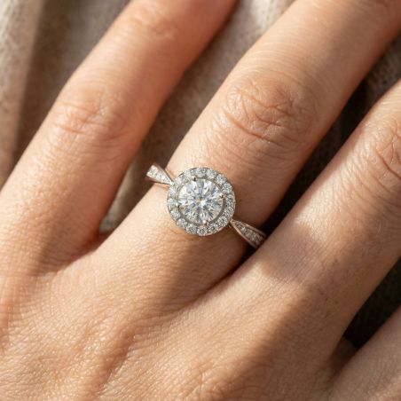 Bague Femme Solitaire ARGENT 925/1000 et Oxydes