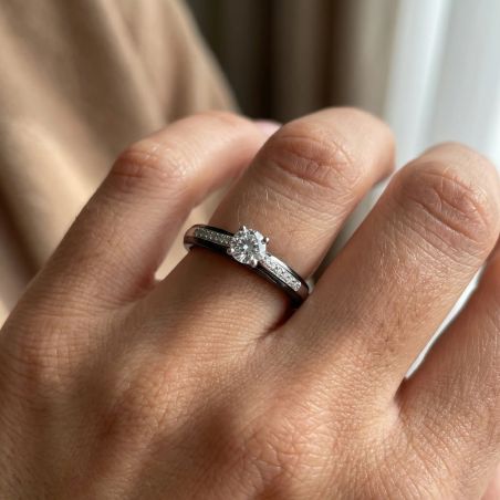 Bague femme solitaire argent 925/1000, céramique et oxydes 1-12-0061-n – solitaires femme