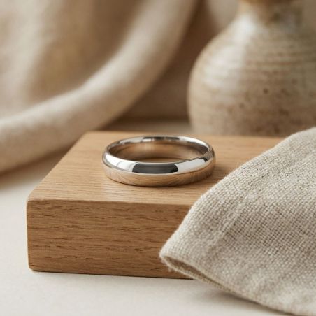 Bague mixte alliance edora argent 925/1000 demi-jonc edo7431393 – bagues de mariage