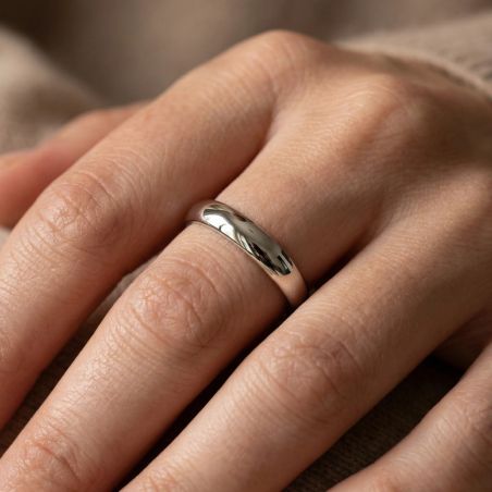 Bague Mixte Alliance EDORA ARGENT 925/1000 Demi-Jonc EDO7431393