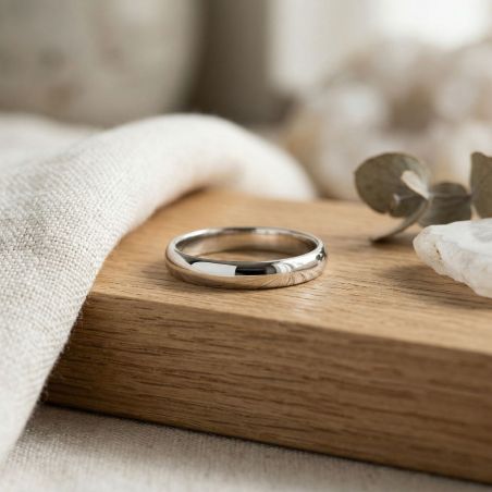 Bague mixte alliance edora argent 925/1000 demi-jonc edo7433060 – bagues de mariage