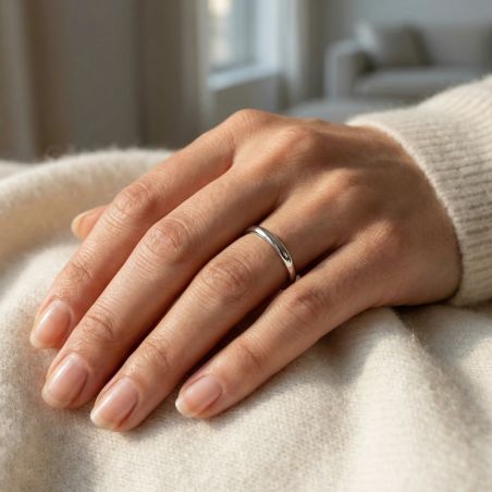 Bague Mixte Alliance EDORA ARGENT 925/1000 Demi-Jonc EDO7433060