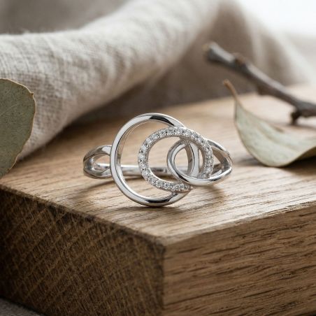 Bague femme anneaux argent 925/1000 et oxydes edo70100037 – toutes nos bagues femme