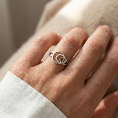 Bague Femme Anneaux ARGENT 925/1000 et Oxydes