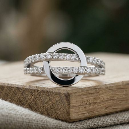 Bague femme cercle argent 925/1000 et oxydes edo70100050 – toutes nos bagues femme