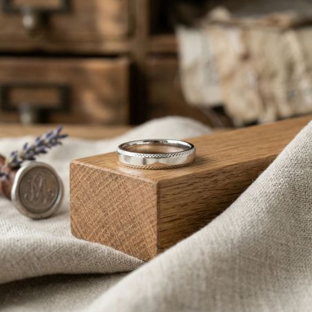 Bague mixte alliance edora argent 925/1000 ciselé edo72497004 – bagues de mariage