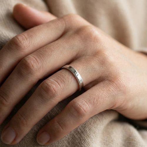 Bague Mixte Alliance EDORA Argent 925/1000 ciselé EDO72497004