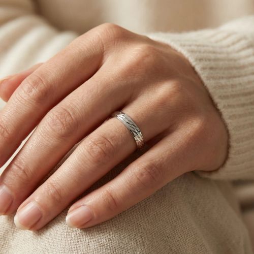 Bague Mixte Alliance EDORA Argent 925/1000 Ruban EDO72600004