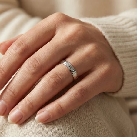 Bague Mixte Alliance EDORA Argent 925/1000 Ruban EDO72600004