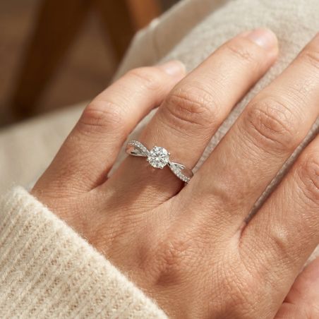 Bague Femme Solitaire Accompagné ARGENT 925/1000 et Oxydes EDO70100130