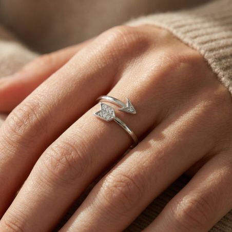 Bague Femme Flêche ARGENT 925/1000 et Oxydes