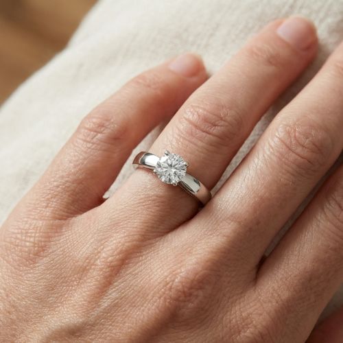 Bague Femme Solitaire ARGENT 925/1000 et Oxyde