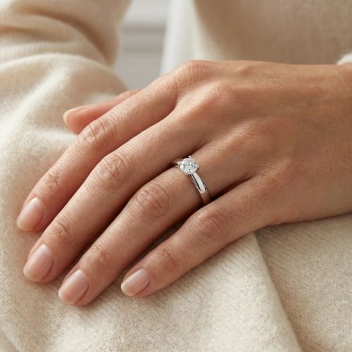 Bague Femme Solitaire ARGENT 925/1000 et Oxyde