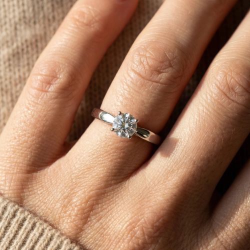 Bague Femme Solitaire ARGENT 925/1000 et Oxyde