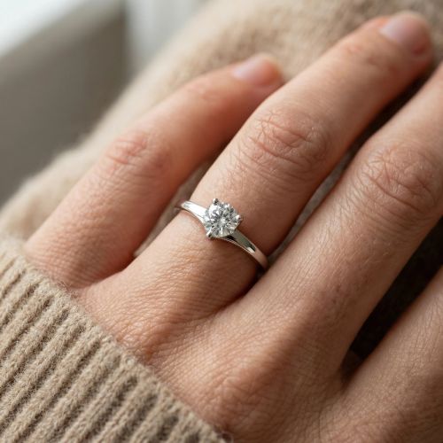 Bague Femme Solitaire ARGENT 925/1000 et Oxyde