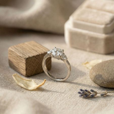 Bague femme trilogie argent 925/1000 et oxydes edo70100675 – bagues de fiançailles femme