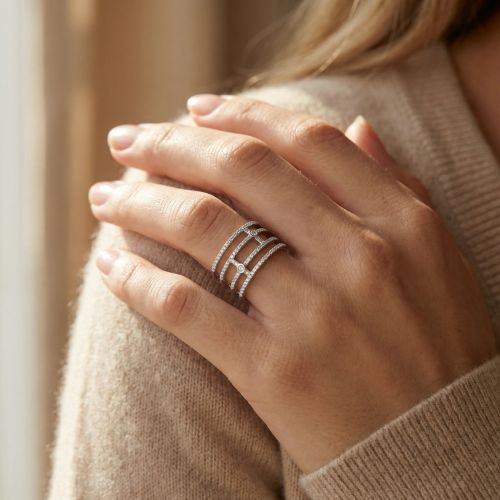 Bague femme empierrée EDORA ARGENT 925/1000 et Oxydes
