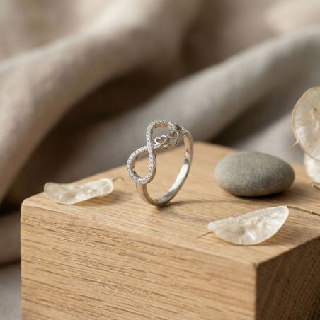 Bague femme coeurs infini edora argent 925/1000 et oxydes edo70100508 – bagues femme