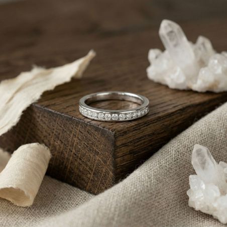 Bague femme alliance edora argent et oxydes edo70100575 – bagues de mariage