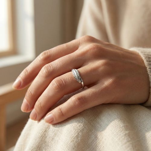 bague femme plume EDORA ARGENT 925/1000 