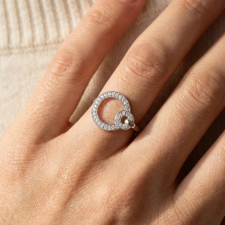 Bague femme cercles edora argent 925/1000 et oxydes edo70100627 – bagues femme