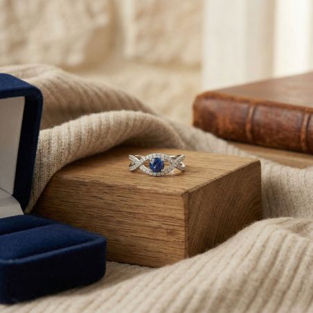 Bague femme edora argent 925/1000 et spinelle bleue edo70100640 – bagues femme