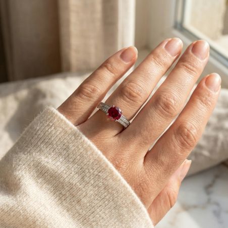 Bague femme edora argent 925/1000 et spinelle rouge edo70100658 – bagues femme