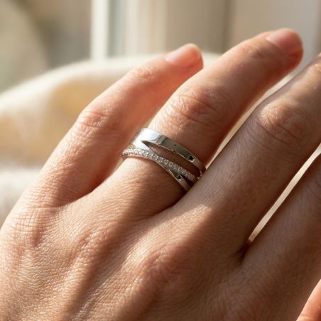 Bague femme EDORA ARGENT 925/1000 et Oxydes
