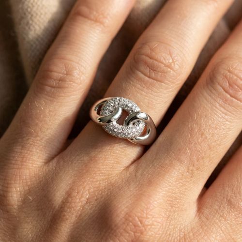 bague femme liens EDORA ARGENT 925/1000 et Oxydes