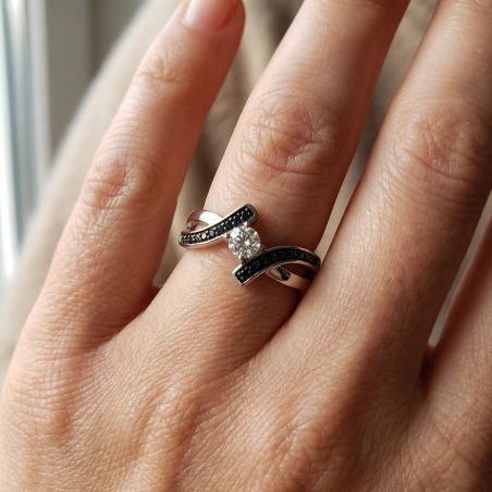 Bague Femme Solitaire EDORA ARGENT 925/1000 et Oxydes
