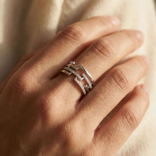 Bague femme empierrée EDORA ARGENT 925/1000 et Oxydes
