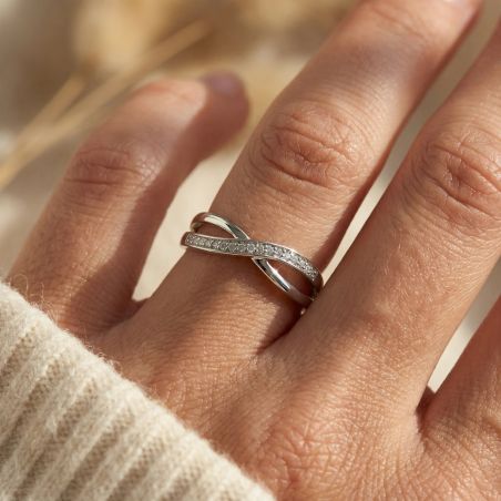 bague femme EDORA ARGENT 925/1000 et Oxydes