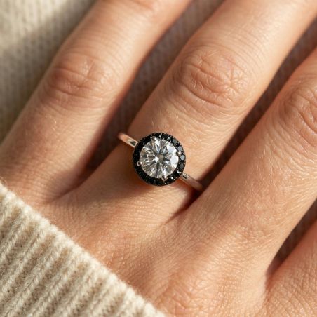 bague femme entourage EDORA ARGENT 925/1000 et Oxydes