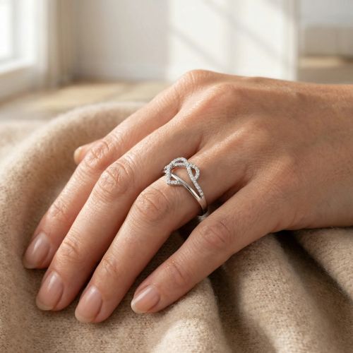 bague femme coeur EDORA ARGENT 925/1000 et Oxydes