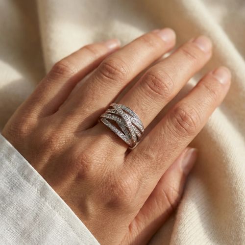 bague femme EDORA ARGENT 925/1000 et Oxydes