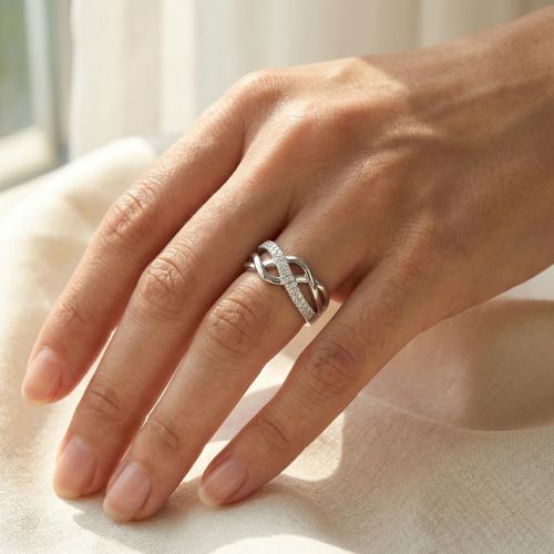 bague femme vagues EDORA ARGENT 925/1000 et Oxydes
