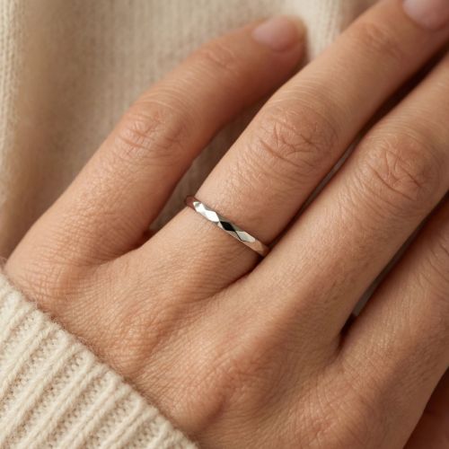 bague femme alliance facettée EDORA ARGENT 925/1000 EDO70100239