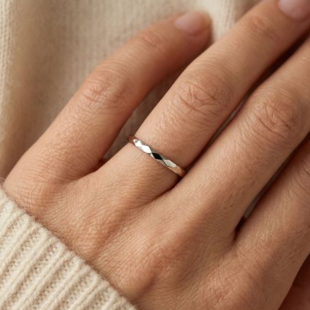 bague femme alliance facettée EDORA ARGENT 925/1000 EDO70100239