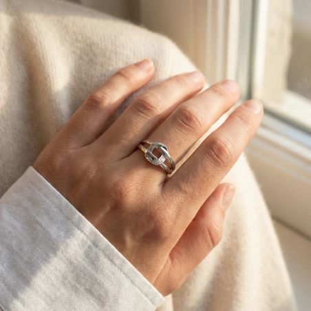 bague femme empierrée EDORA ARGENT 925/1000 et Oxydes