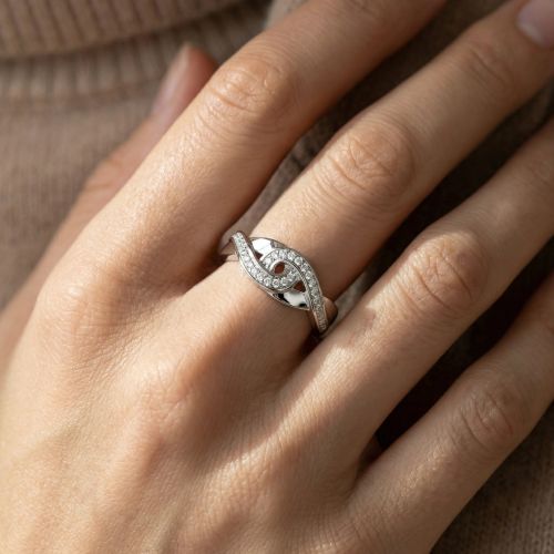 bague femme liens empierrés EDORA ARGENT 925/1000 et Oxydes