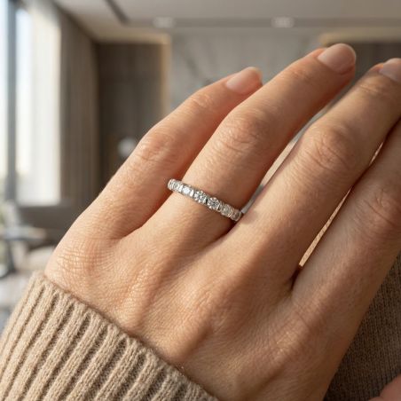 bague femme alliance EDORA ARGENT 925/1000 et Oxydes EDO70100301