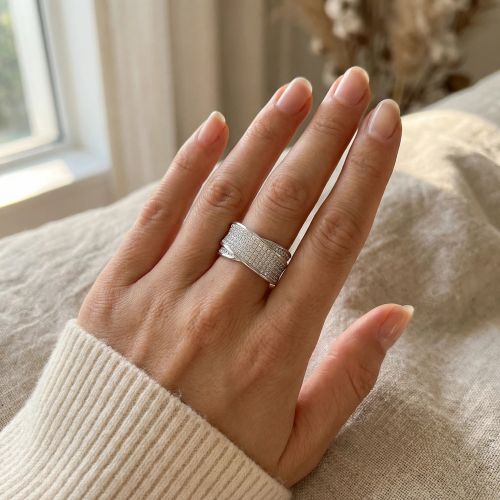 bague femme rubans empierrés EDORA ARGENT 925/1000 et Oxydes