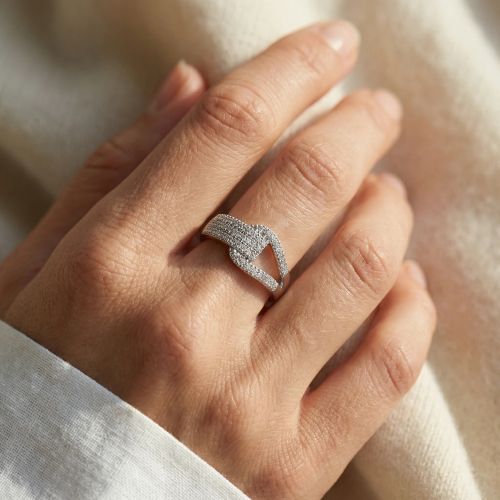 bague femme empierrée EDORA ARGENT 925/1000 et Oxydes