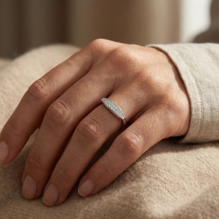 Bague femme ovale EDORA ARGENT 925/1000 et Oxydes