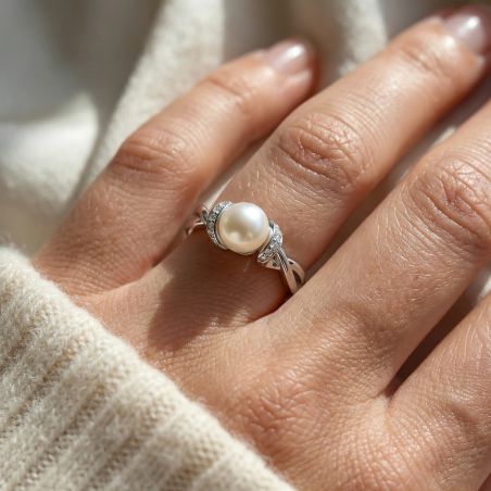 Bague femme EDORA ARGENT 925/1000 et perle d'eau douce
