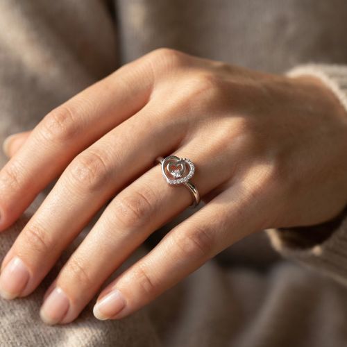 Bague femme coeur EDORA ARGENT 925/1000 et Oxydes
