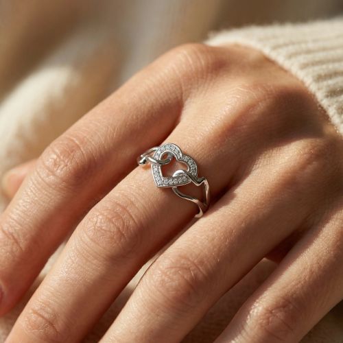 Bague femme 3 coeurs entrelacés EDORA ARGENT 925/1000 et Oxydes
