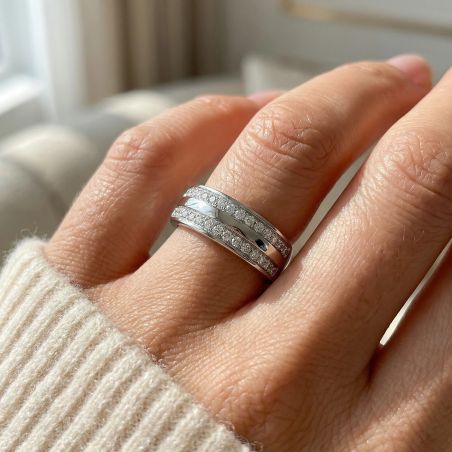Bague femme empierrée EDORA ARGENT 925/1000 et Oxydes