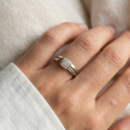 bague femme EDORA ARGENT 925/1000 et Oxydes